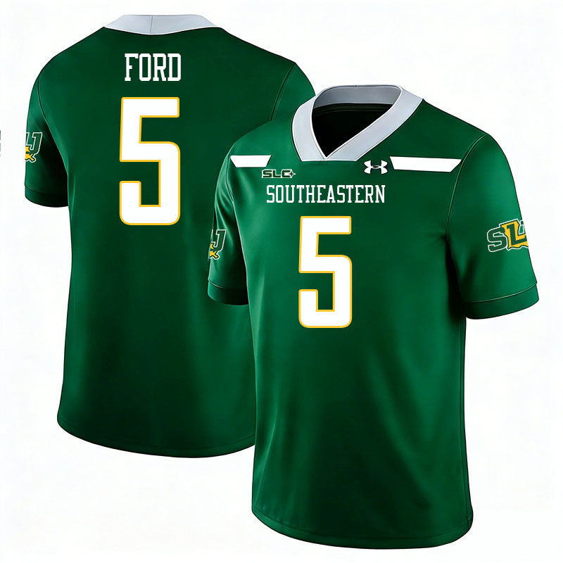 Southeastern Louisiana Lions #5 Khamron Ford College Football Jerseys,Uniforms Stitched-Green